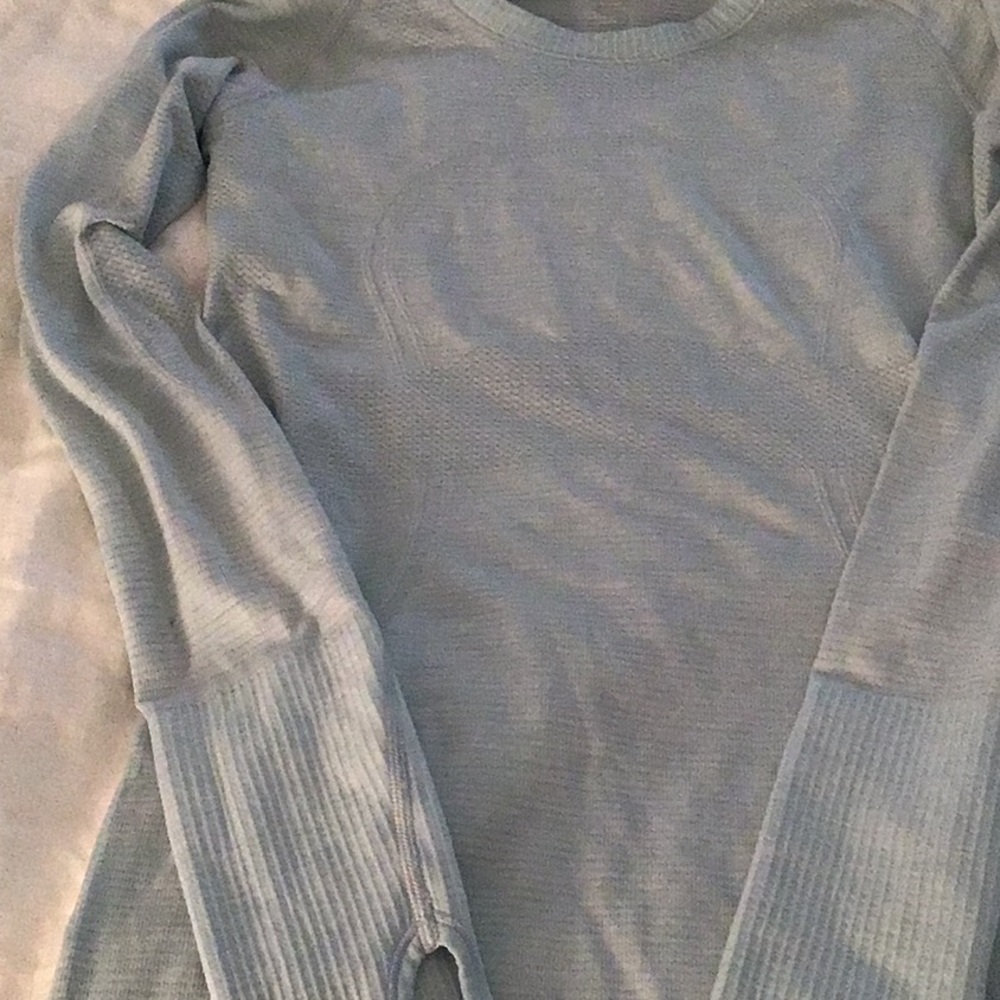 Lululemon Swiftly light blue long sleeve top